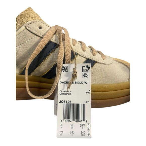 Adidas Gazelle Bold Cream Night Indigo Women’s 7.5 JQ5126 - Picture 5 of 7